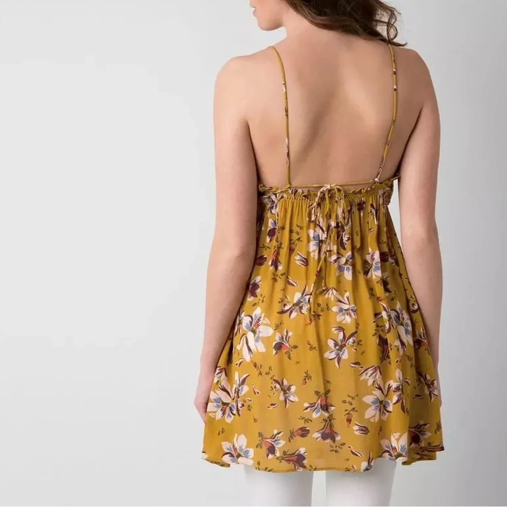 Intimately Free People Womens Jolene Floral Tank Dress Sz Medium Yellow - Picture 3 of 11